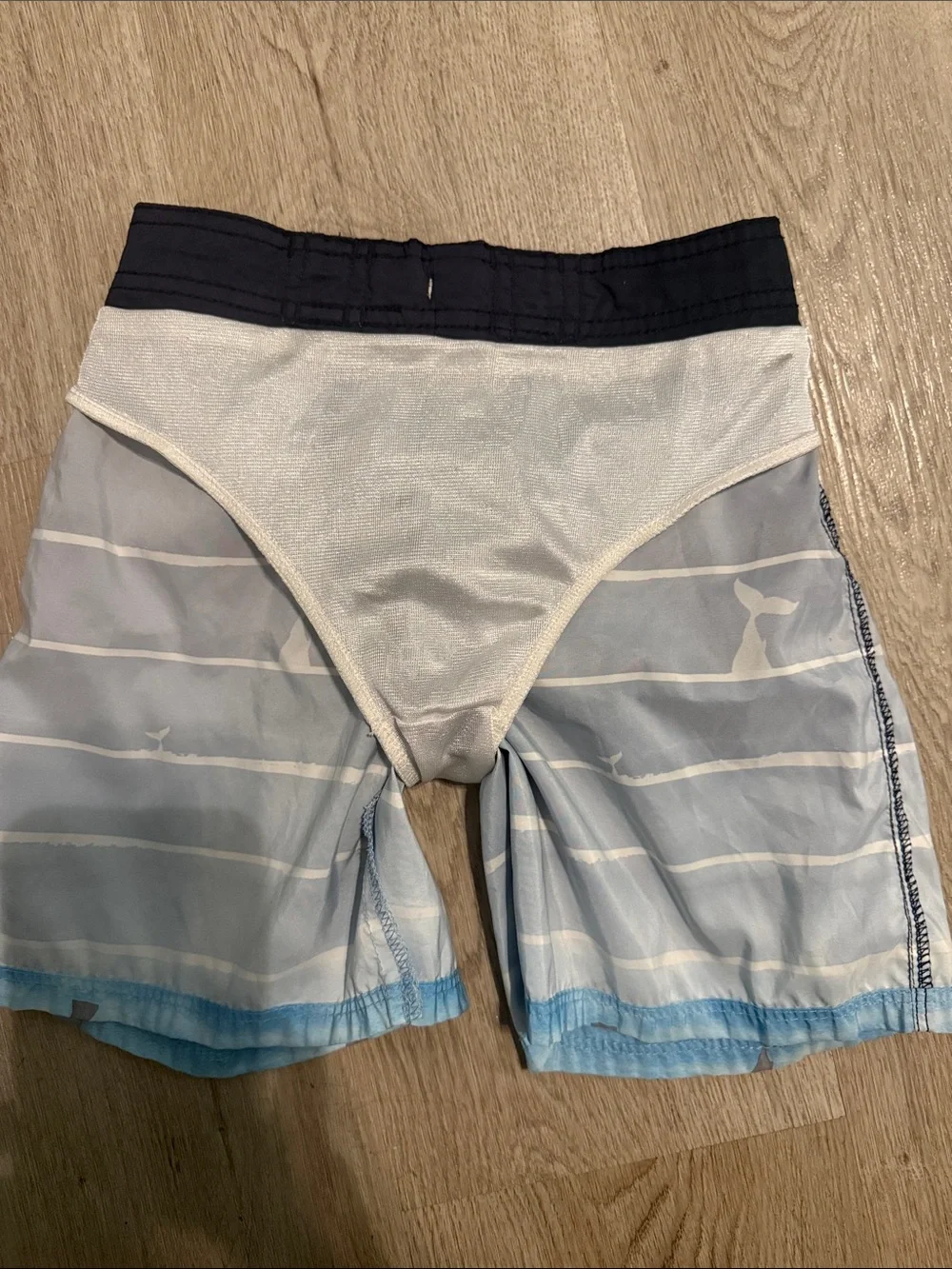 H&M Navy and Light Blue Boys Swim Trunks